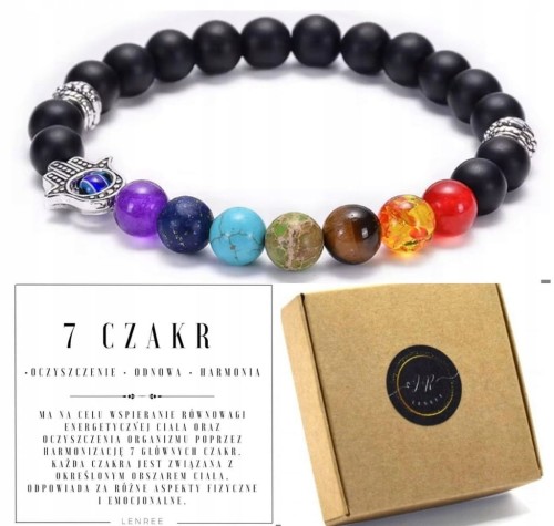Bransoletka 7 CZAKR naturalne kamienie energia harmonia ochrona