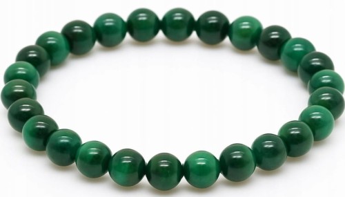 BRANSOLETKA TYGRYSIE OKO ZIELONE 6MM ELASTYCZNA