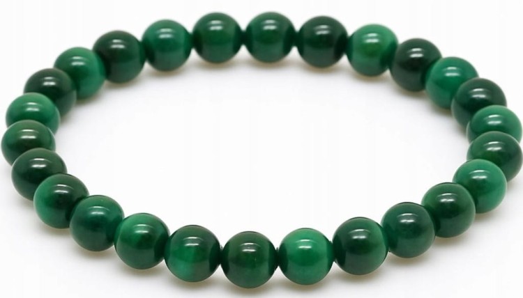 BRANSOLETKA TYGRYSIE OKO ZIELONE 6MM ELASTYCZNA