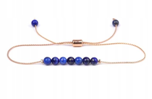 Bransoletka damska Lapis Lazuli regulowana 18 cm kamień mądrość harmonia