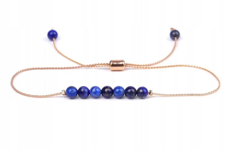 Bransoletka damska Lapis Lazuli regulowana 18 cm kamień mądrość harmonia