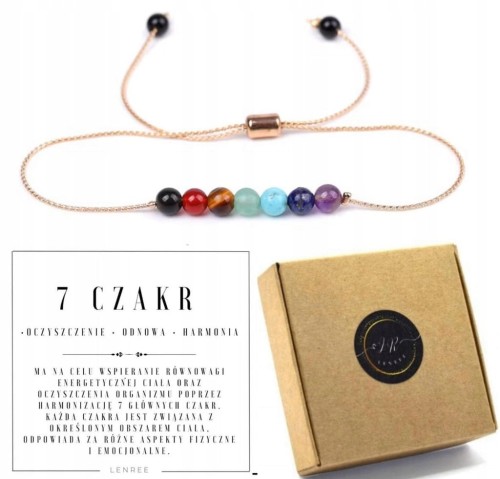 Bransoletka damska 7 CZAKR regulowana harmonia energia równowaga LENREE