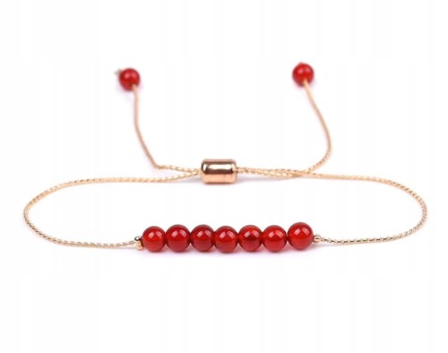 Bransoletka damska AGAT KARNEOL regulowana odwaga miłość energia LENREE