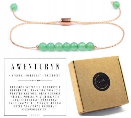 Bransoletka damska AWENTURYN regulowana szczęście dobrobyt sukces LENREE