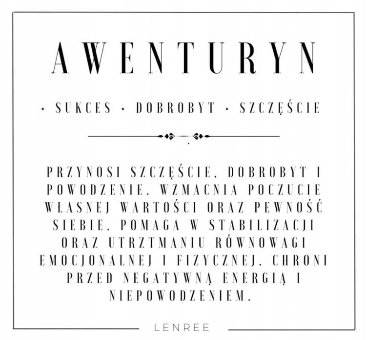 Bransoletka damska AWENTURYN regulowana szczęście dobrobyt sukces LENREE