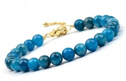 Bransoletka damska apatyt kamienie naturalne regulowana złote zapięcie