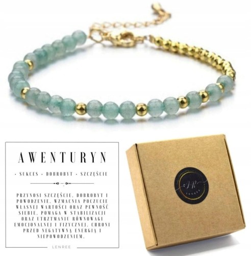 Bransoletka damska awenturyn hematyt kamienie naturalne regulowana