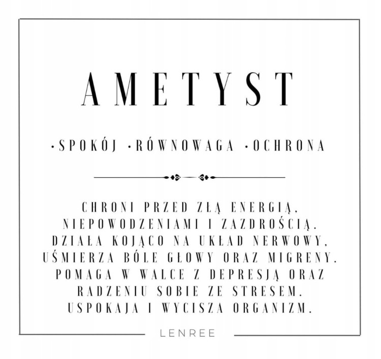 Bransoletka damska ametyst serce kamienie naturalne