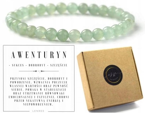 Bransoletka damska AWENTURYN 6mm szczęście naturalne kamienie LENREE