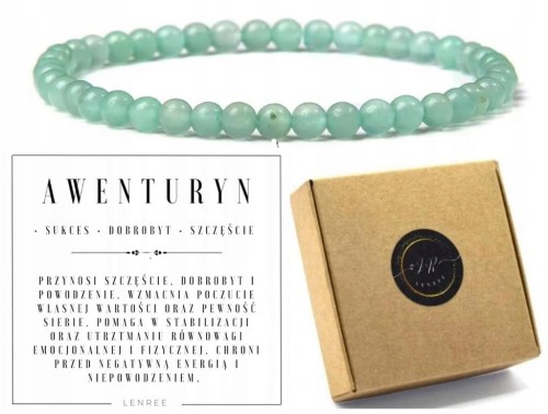 Bransoletka damska AWENTURYN 4mm delikatna szczęście dobrobyt LENREE