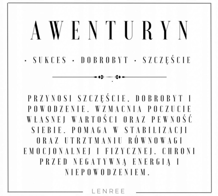 Bransoletka damska AWENTURYN 4mm delikatna szczęście dobrobyt LENREE
