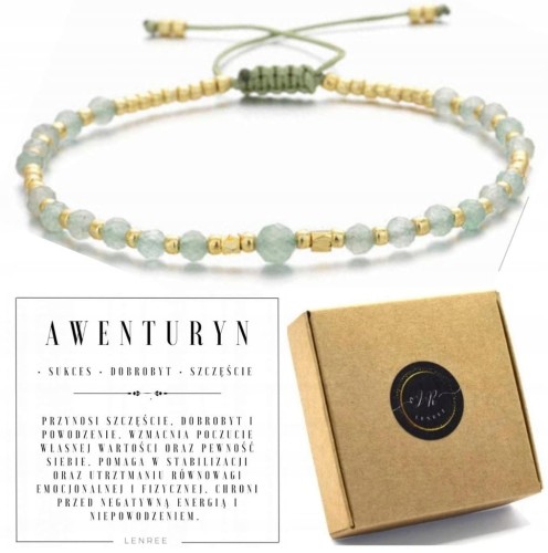 Bransoletka AWENTURYN regulowana złote dodatki LENREE