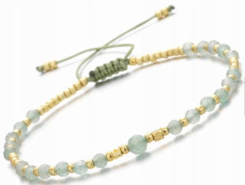 Bransoletka AWENTURYN regulowana złote dodatki LENREE