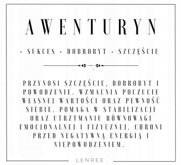 Bransoletka AWENTURYN regulowana złote dodatki LENREE