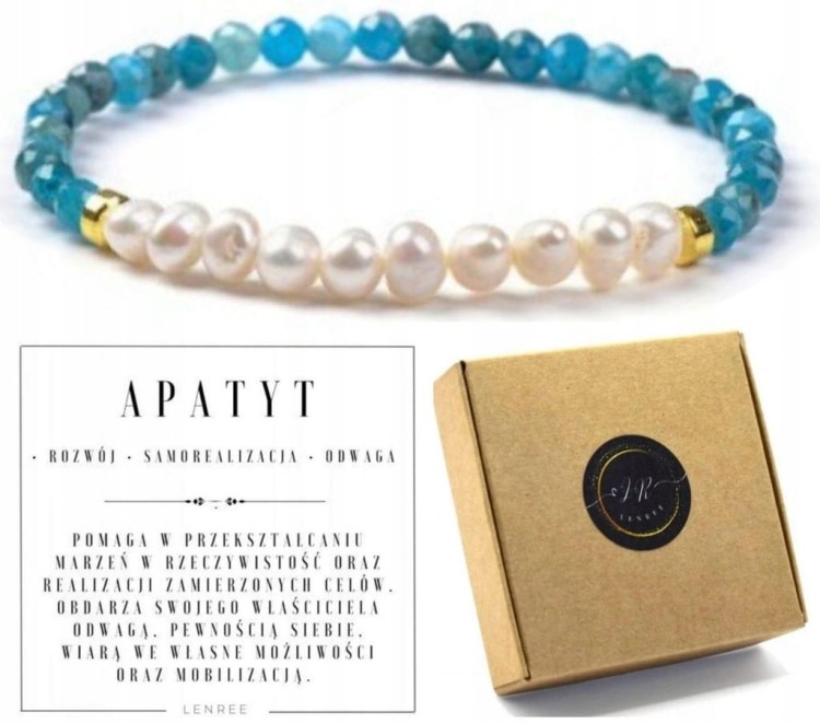 Bransoletka Apatyt i Perły – rozwój, odwaga, prezent dla niej