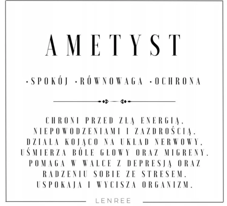 Bransoletka AMETYST naturalne kamienie regulowana złoto LENREE