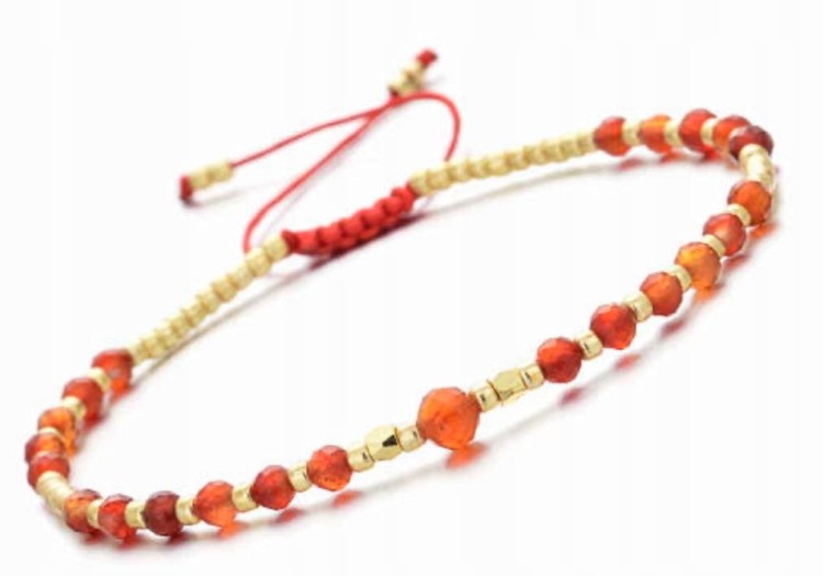 Bransoletka AGAT KARNEOL naturalny kamień miłość i odwaga LENREE