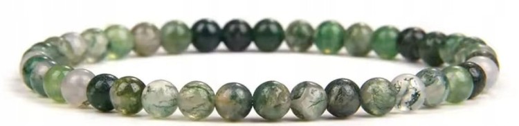 Bransoletka AGAT MSZYSTY 4 mm naturalne kamienie unisex LENREE