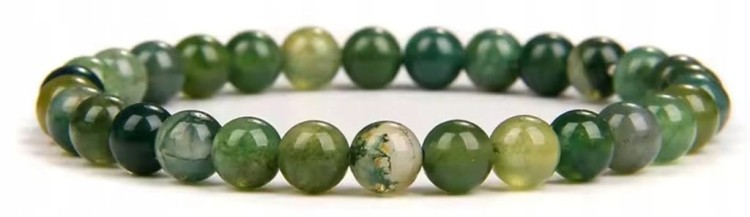 Bransoletka AGAT MSZYSTY 6 mm naturalne kamienie unisex LENREE