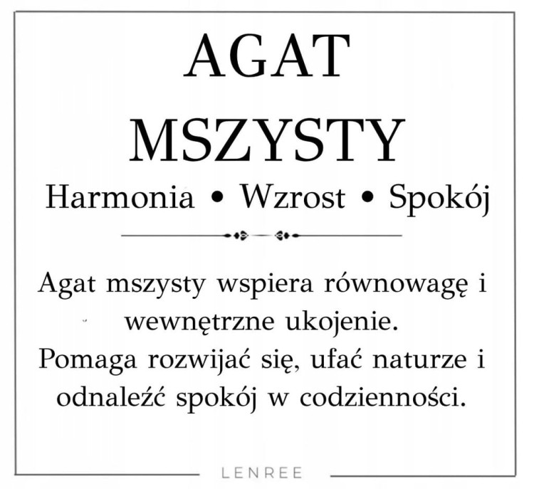 Bransoletka AGAT MSZYSTY 6 mm naturalne kamienie unisex LENREE