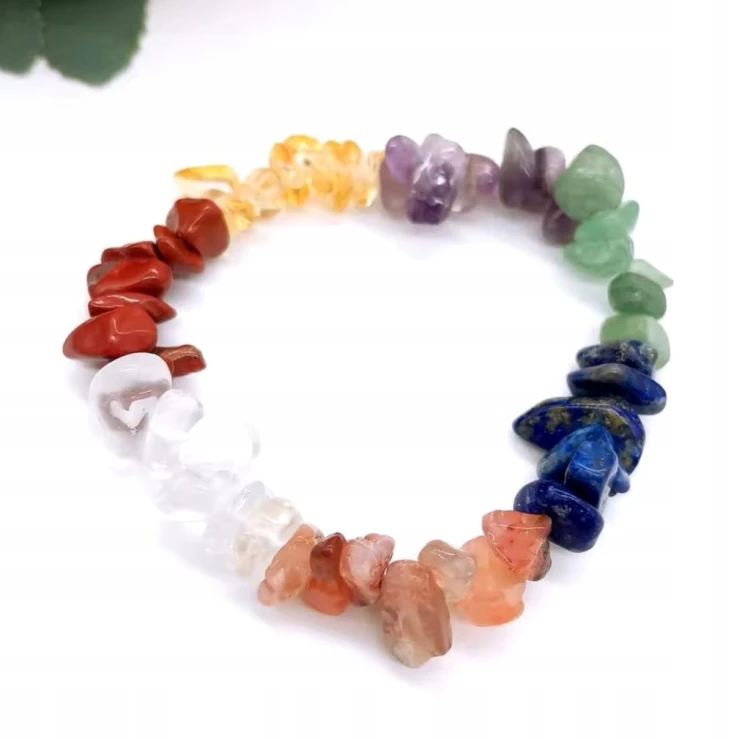 Bransoletka 7 CZAKR sieczka kamienie naturalne joga