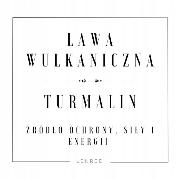 Bransoletka damska/męska TURMALIN - LAWA WULKANICZNA kamienie naturalne