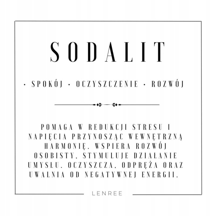 Bransoletka damska zapinana SODALIT kamienie naturalne + pudełko