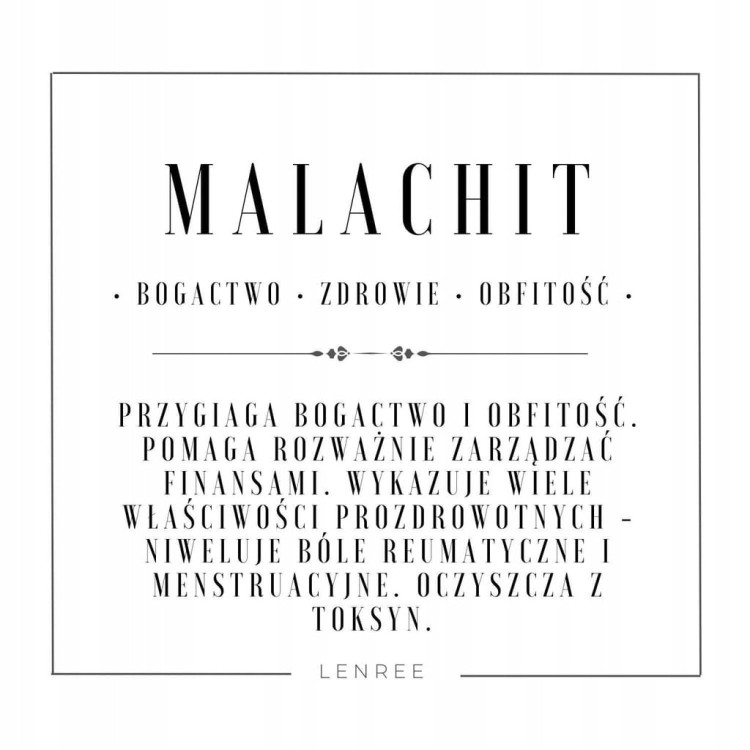 Bransoletka damska/męska MALACHIT kamienie + pudełko