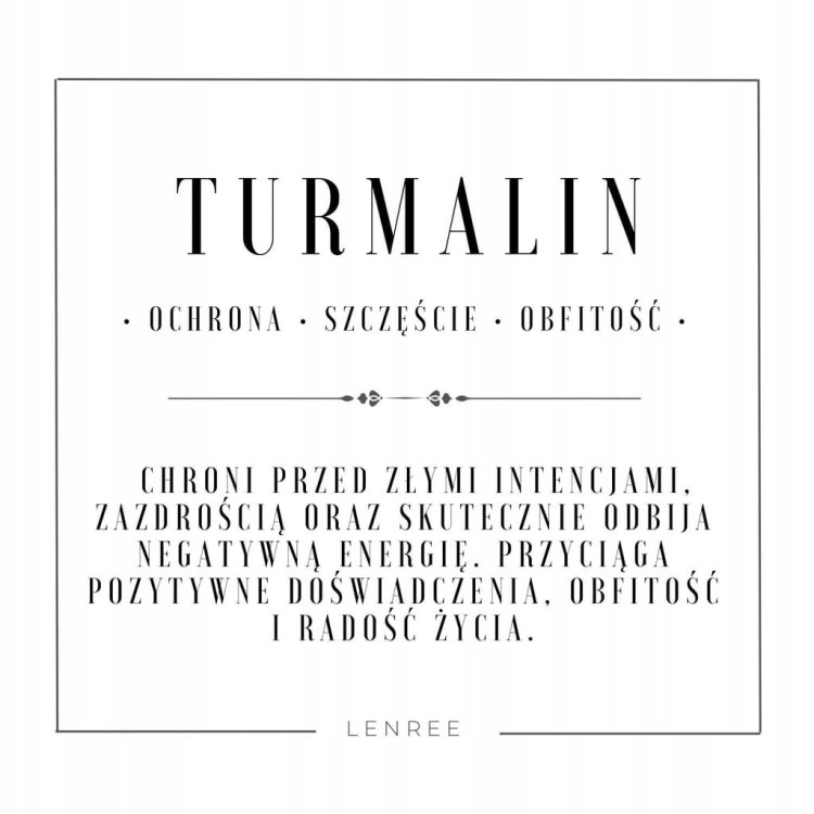 Bransoletka damska zapinana TURMALIN CZARNY kamienie naturalne + pudełko