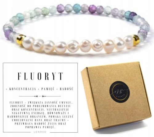Bransoletka Fluoryt i Perły – koncentracja, pamięć, prezent