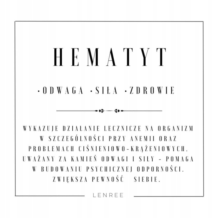 Bransoletka damska zapinana HEMATYT kamienie naturalne + pudełko