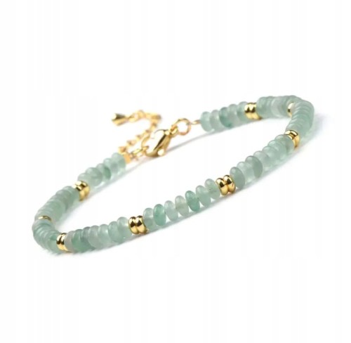 BRANSOLETKA DAMSKA ZAPINANA AWENTURYN KAMIENIE NATURALNE + PUDEŁKO