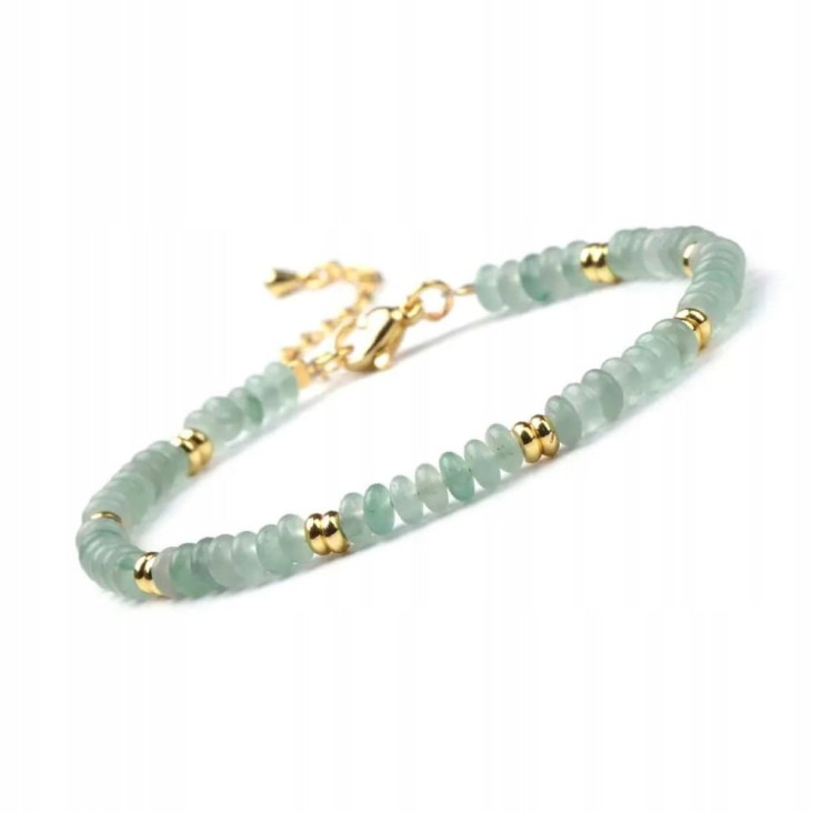 BRANSOLETKA DAMSKA ZAPINANA AWENTURYN KAMIENIE NATURALNE + PUDEŁKO