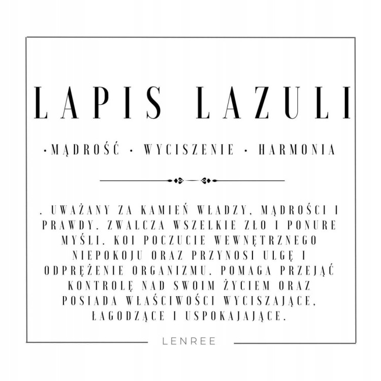 Bransoletka damska zapinana LAPIS LAZULI kamienie naturalne + pudełko