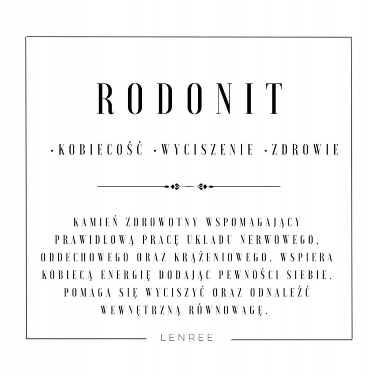 Bransoletka damska RODONIT kamienie naturalne + pudełko