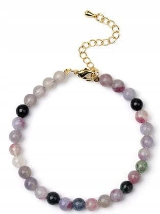 Bransoletka damska turmalin kamienie naturalne regulowana zapięcie