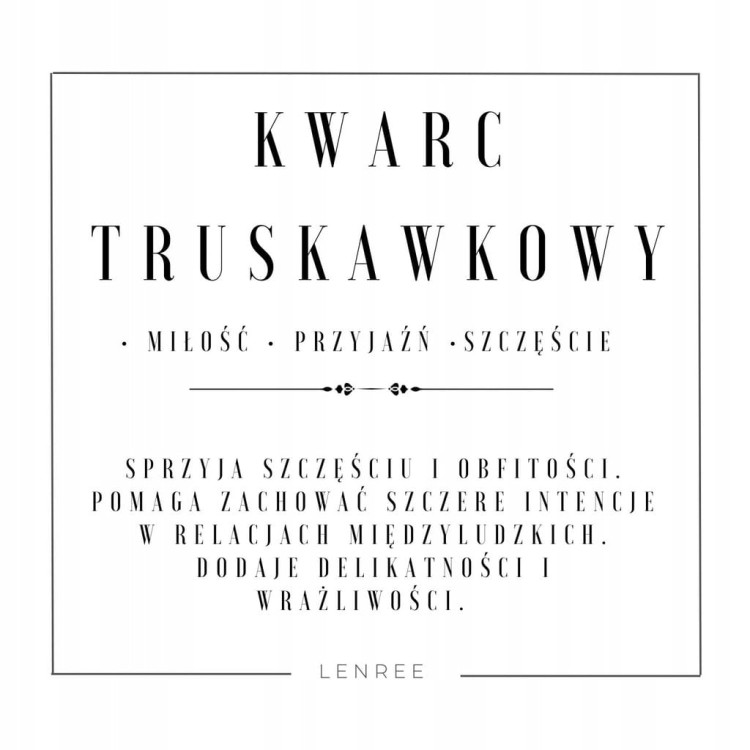 Bransoletka damska kamienie naturalne KWARC TRUSKAWKOWY