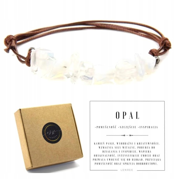 Bransoletka damska kamienie naturalne OPAL