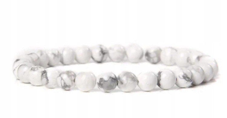 Bransoletka damska HOWLIT 6mm naturalny kamień spokój równowaga LENREE