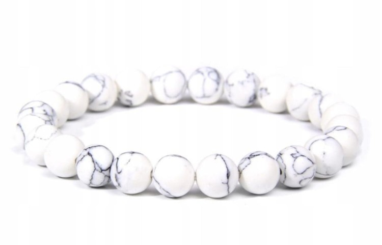 Bransoletka damska HOWLIT 8mm naturalny kamień spokój równowaga LENREE