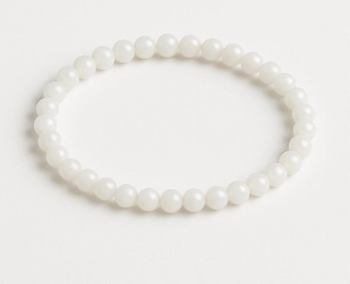 Bransoletka damska JADEIT BIAŁY 4mm delikatna harmonia spokój LENREE