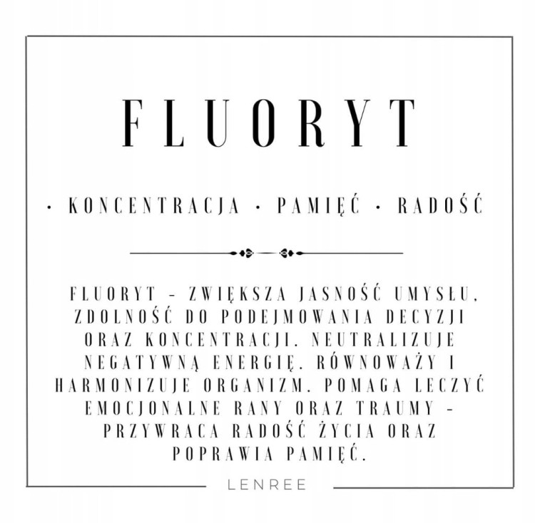 Bransoletka damska Fluoryt serce kamienie naturalne