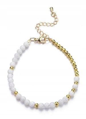 Bransoletka damska kamień księżycowy hematyt kamienie naturalne regulowana