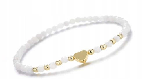 Bransoletka damska Kamień księżycowy serce kamienie naturalne