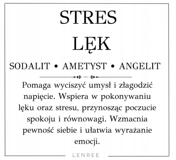 Bransoletka stres lęk sodalit ametyst angelit LENREE