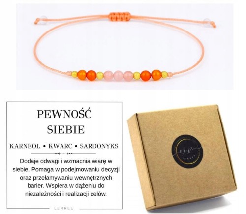 Bransoletka pewność siebie karneol kwarc sardoniks LENREE