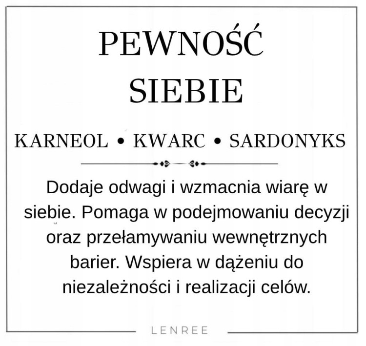 Bransoletka pewność siebie karneol kwarc sardoniks LENREE