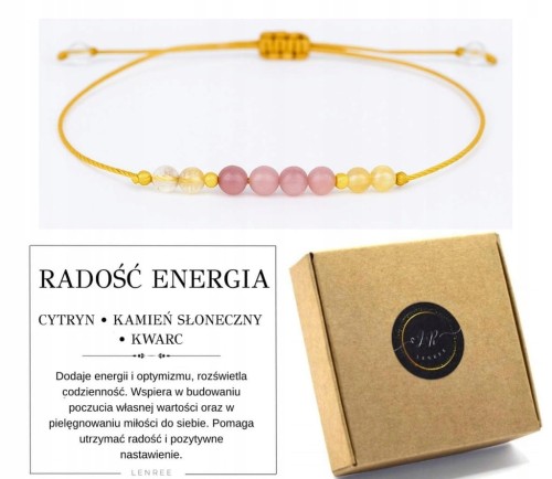 Bransoletka radość energia cytryn kamień słoneczny kwarc LENREE