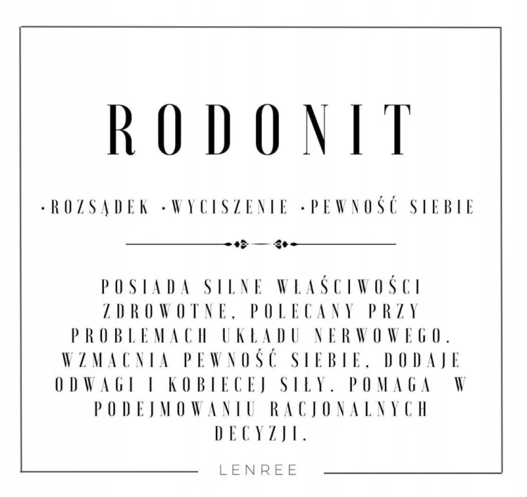Bransoletka rodonit owalny 4x3mm równowaga spokój LENREE