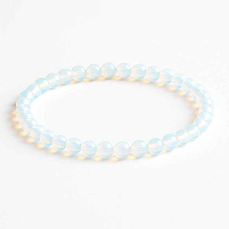 Bransoletka opal naturalny 6mm kamień inspiracja szczęście LENREE